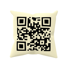 QR code on cream pillow